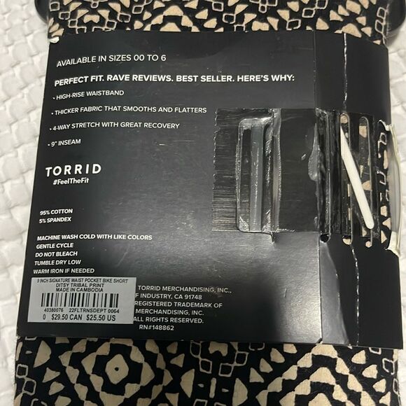 NIP- Torrid - 0. Patterned Bike Short - Picture 4 of 4
